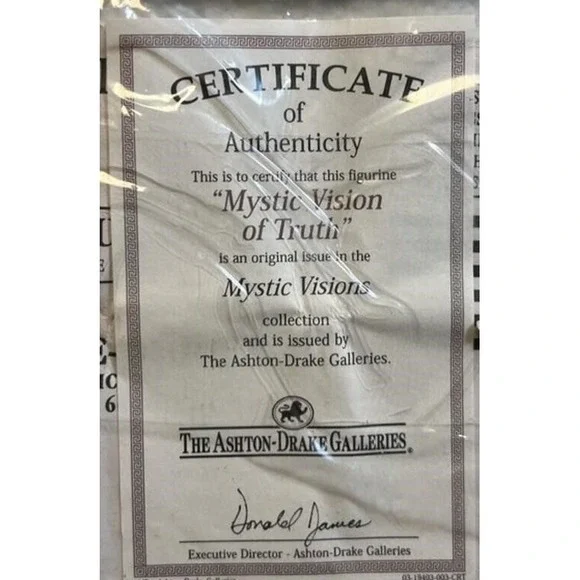 Ashton Drake Mystic Vision of Truth Native American Woman Wolf Figurine - Picture 7 of 7